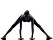 woman exercising yoga stretching legs warm up