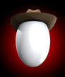 Easter Egg that is wearing a cowboy hat.