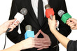 Conference meeting microphones and businessman