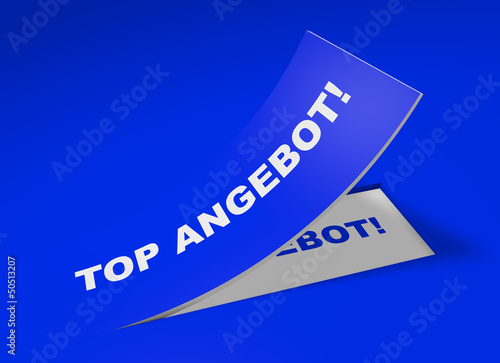 Illustration: 3D Etikett Blau - Top Angebot! 3D Etikett Blau - Top Angebot!