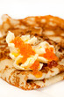 Foto: Russian traditional pancakes with caviar Russian traditional pancakes with caviar