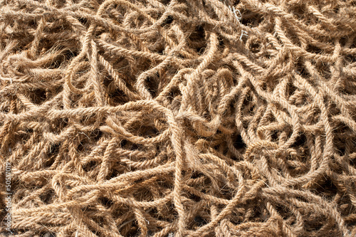 Photo: Coarse coconut rope background Coarse coconut rope background