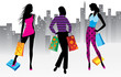 Vector: Women on shopping Women on shopping