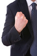 Businessman punching the air.