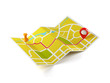 Navigation map with guide line