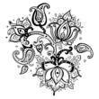 Lotus. Hand Drawn Paisley ornament.