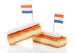 Quadro Traditional Dutch pastry called tompouce  with flags