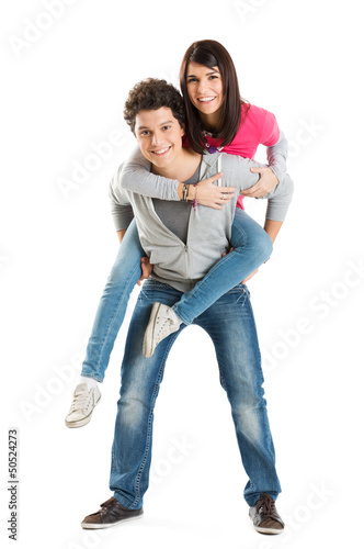 Photo: Guy Piggybacking His Pretty Girlfriend Guy Piggybacking His Pretty Girlfriend