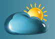 clouds and sun on a blue background