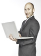Businessman and his computer