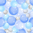 Abstract seamless background with glass balls. Vector EPS-10.