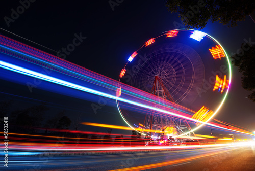 Photo: Ferris wheel at night Ferris wheel at night