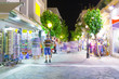 Streets of Agios Nikolaos town at night