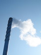 Steel smoking stack of the modern boiler-house