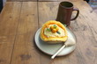 Russian fasting dish - pumpkin with porridge and a cup of kvass