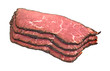 Pastrami Slices Stacked
