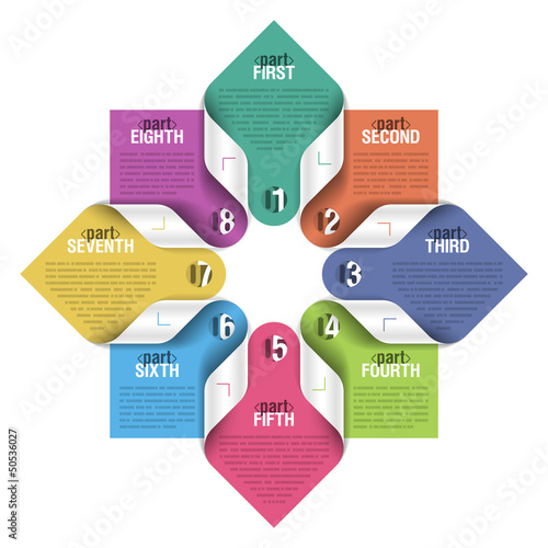 Vector: Eight parts cycle design template Eight parts cycle design template