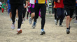 hasty athletes during a race in the city