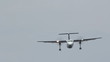 Approcach of Bombardier Q400 turboprop aircraft.