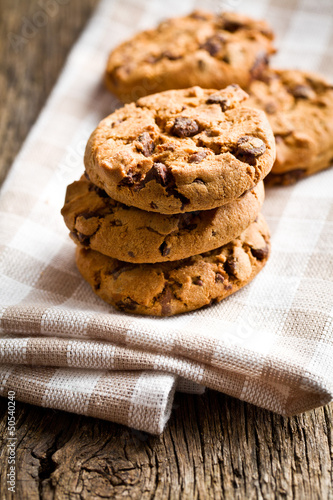 Photo: chocolate cookies on kitchen table chocolate cookies on kitchen table