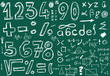 School Doodle numbers and mathematical symbols