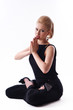 Photo: girl sitting in the lotus position girl sitting in the lotus position