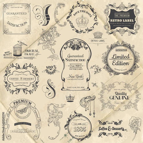 Vector: Vector Set: Calligraphic Design Elements and Page Decoration, Vi Vector Set: Calligraphic Design Elements and Page Decoration, Vi