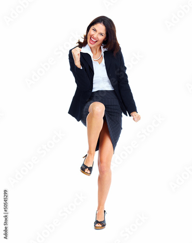Photo: Happy successful business woman. Happy successful business woman.
