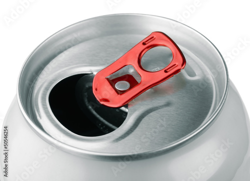 Photo: Close-up of open aluminum soda can Close-up of open aluminum soda can