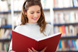 Student reading a book