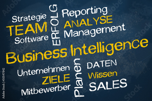 Illustration: Kreidetafel mit Business Intelligence Kreidetafel mit Business Intelligence