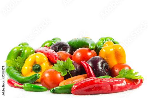 Photo: Fresh vegetable isolated on white background. Healthy Eating. S Fresh vegetable isolated on white background. Healthy Eating. S