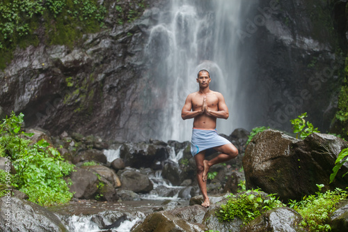 Photo: Handsome man at waterfall Handsome man at waterfall