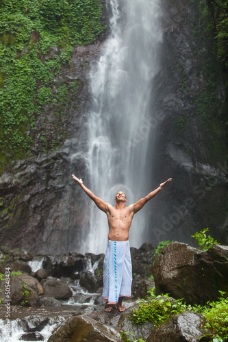 Photo: Handsome man at waterfall Handsome man at waterfall