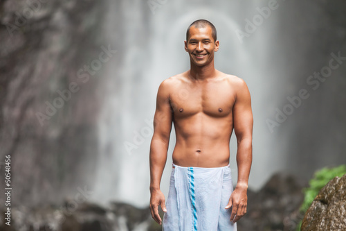 Photo: Handsome man at waterfall Handsome man at waterfall