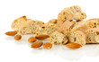 Aromatic cookies cantuccini isolated on white
