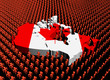 Canada map flag with abstract people illustration