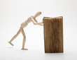 Wooden man and book