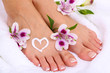 Beautiful woman legs with cream on white towel