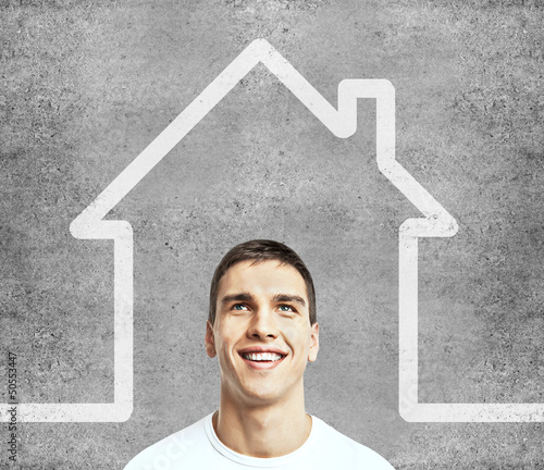 Photo: man and house man and house