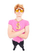 Funny rich macho guy with gold chain