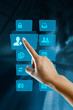 a finger of a woman, selects and opens a folder