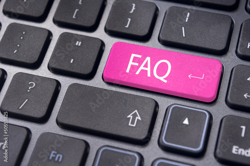 Photo: faq concepts, messages on keyboard enter key faq concepts, messages on keyboard enter key