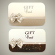 Collection of gift cards with ribbons. Vector background