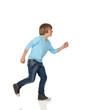 Foto: Profile of adorable preteen boy walking Profile of adorable preteen boy walking