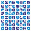 big color sports icons set