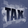 tax word on digital touch screen