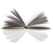 Photo: Open book on isolated on white Open book on isolated on white