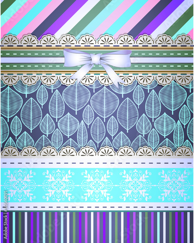 Vector: Set of patterns and borders for scrapbooking Set of patterns and borders for scrapbooking
