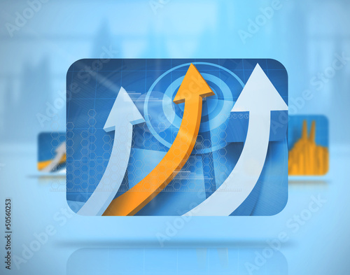 Illustration: Digital blue background with screens including graphs Digital blue background with screens including graphs